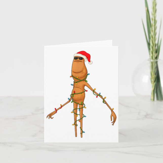 Tarjeta Marcus The Worm, Funny Christmas Lights  (Anverso)