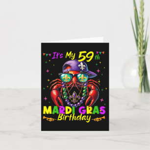 Tarjeta Mardi Gras 59º cumpleaños Grasa Martes 59 años