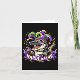 Tarjeta Mardi Gras Alligator Celebración Mardigator