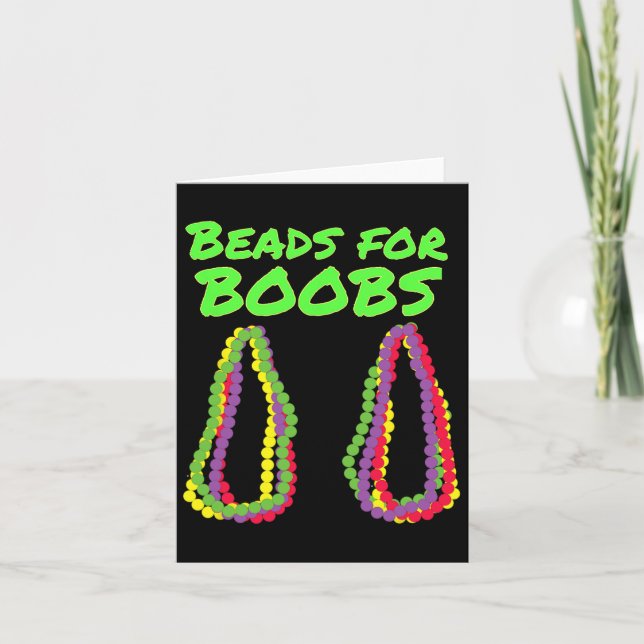 Tarjeta Mardi Gras Beads Para El Traje De Ropa Y (Anverso)