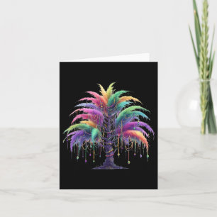 Tarjeta Mardi Gras Carnival Bead tree