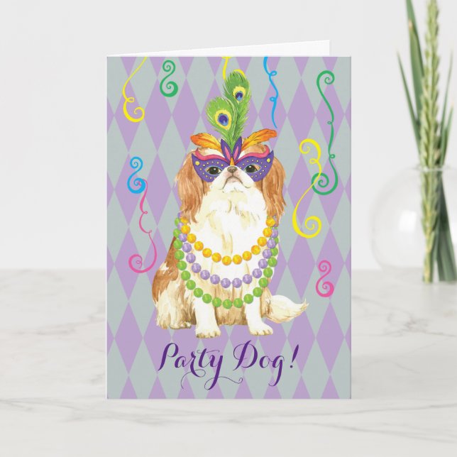 Tarjeta Mardi Gras Chin japonés (Anverso)