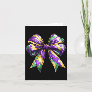 Tarjeta Mardi Gras Coquette Bow Fat Tuesday New Orleans Wo