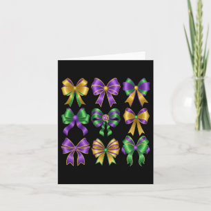 Tarjeta Mardi Gras Coquette Bow Fat Tuesday New Orleans Wo