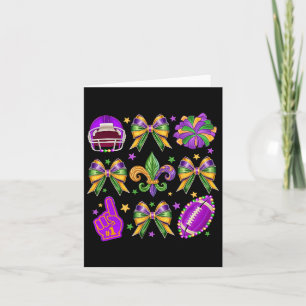 Tarjeta Mardi Gras Coquette Bow Footbyll Mardi Gras New O