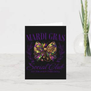 Tarjeta Mardi Gras Coquette Bow Louisiana Nueva Orleans Mu