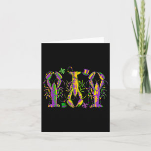 Tarjeta Mardi Gras Crawfish Feliz Mardi Gras 2025 coincidi