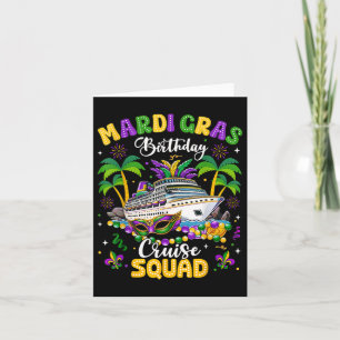 Tarjeta Mardi Gras Cumpleaños Escuadrón de Cruceros Mardi