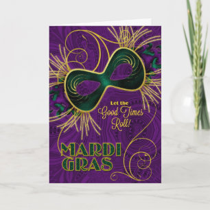 Tarjeta ¡Mardi Gras deja pasar los buenos tiempos!