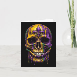 Tarjeta Mardi Gras Disstume Carnaval de cráneo de azúcar H