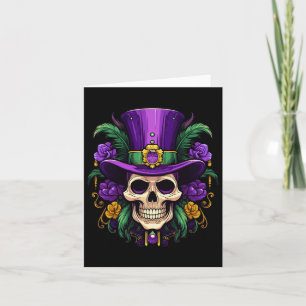 Tarjeta Mardi Gras Disstume Sugar Skull Carnaval Fiestas H