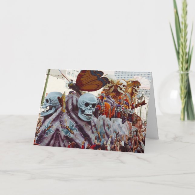 Tarjeta Mardi Gras Float (Anverso)