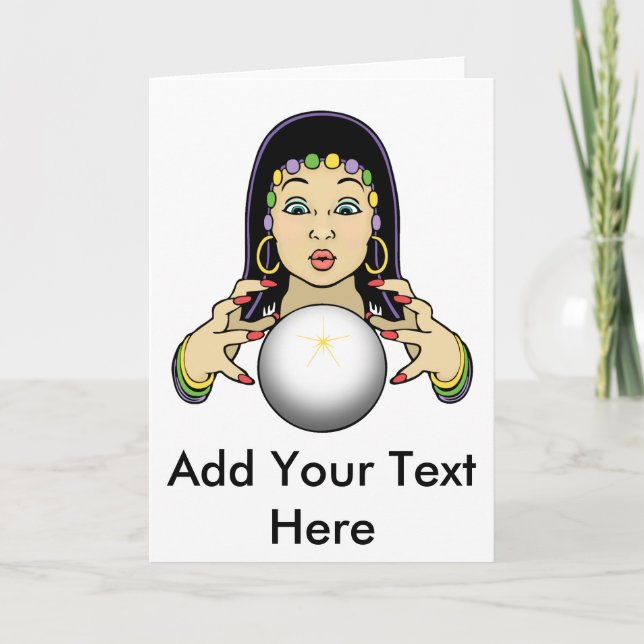 Tarjeta Mardi Gras Fortune Teller (Anverso)