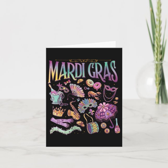 Tarjeta Mardi Gras Holiday Funny Louisiana (Anverso)