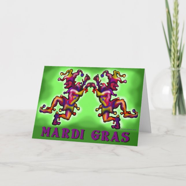 Tarjeta Mardi Gras Jesters (Anverso)