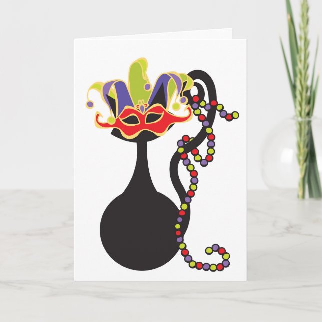 Tarjeta Mardi Gras Kitty Card (Anverso)