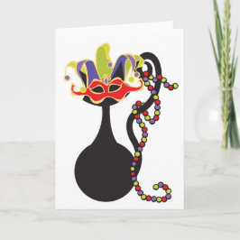 Tarjeta Mardi Gras Kitty Card