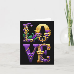 Tarjeta Mardi Gras Letras De Amor Traje De Vestimenta Homb
