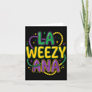 Tarjeta Mardi Gras Louisiana La Weezy Ana Divertido Nola H