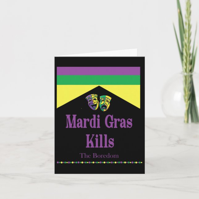 Tarjeta Mardi Gras mata al burdo (Anverso)