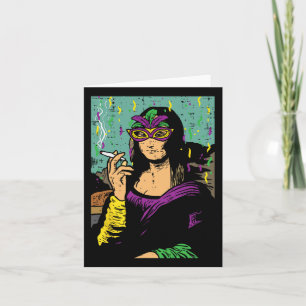 Tarjeta Mardi Gras Mona Lisa Regalo de forraje de hierba h