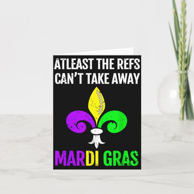 Tarjeta Mardi Gras New Orleans Funny Football Gift  (Anverso)