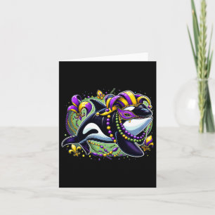 Tarjeta Mardi Gras Orca Whale