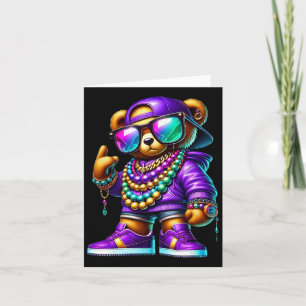 Tarjeta Mardi Gras Oso Para Hombres Hip Hop New Orleans T
