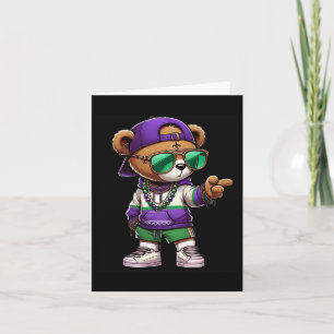 Tarjeta Mardi Gras Oso Para Hombres Hip Hop New Orleans T