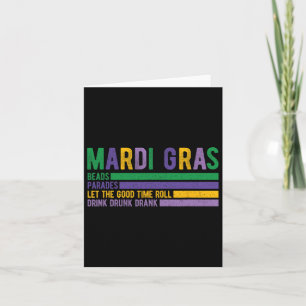 Tarjeta Mardi Gras Paradase Carnaval Grasa Martes Luisiana