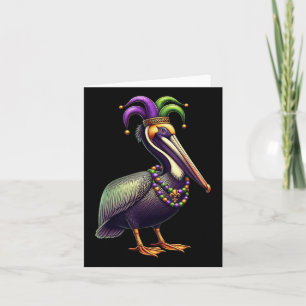 Tarjeta Mardi Gras Pelican Louisiana Desfile Animal Lover