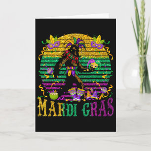 Tarjeta Mardi Gras Pie Grande Divertido Niños Hombres Sasq