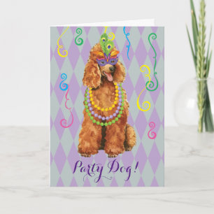 Tarjeta Mardi Gras Poodle