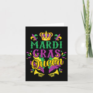 Tarjeta Mardi Gras Reina Desfile de disfraces Fiesta Mujer
