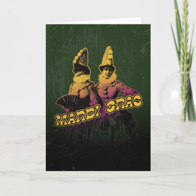 Tarjeta Mardi Gras Revelers (Anverso)