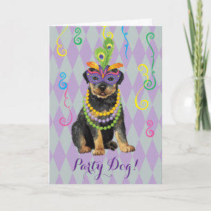 Tarjeta Mardi Gras Rottweiler