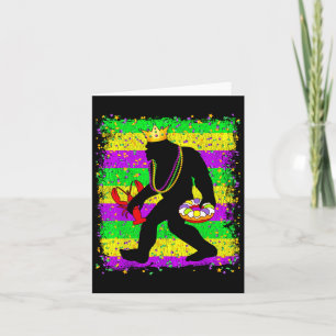 Tarjeta Márdi Gras Sasquatch Hombres Divertidos Niños Carn
