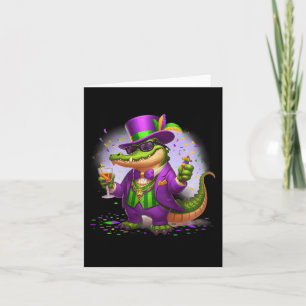 Tarjeta Mardi Gras Skull Top Hat New Orleans Witch Médica