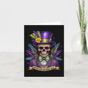 Tarjeta Mardi Gras Skull Top Hat New Orleans Witch Médica
