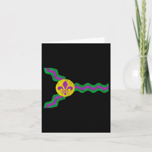 Tarjeta Mardi Gras St. Louis Flag Soulard perturbado