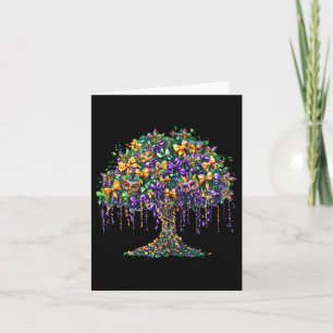 Tarjeta Mardi Gras Tree Beads Fat New Orleans 2025 Carniva