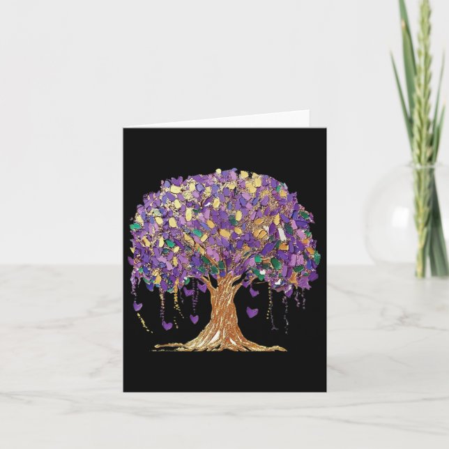 Tarjeta Mardi Gras Tree Beads New Orleans 2025 (Anverso)