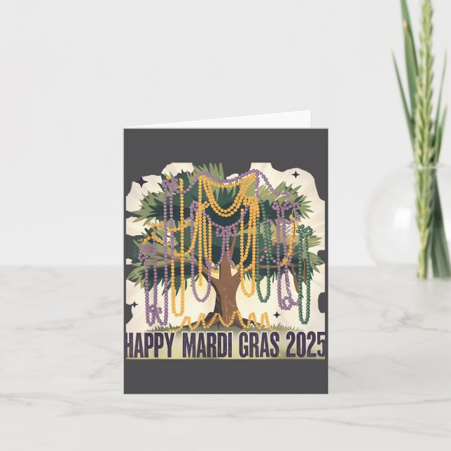 Tarjeta Mardi Gras Tree Carnival New 2024 For Women Valent (Anverso)