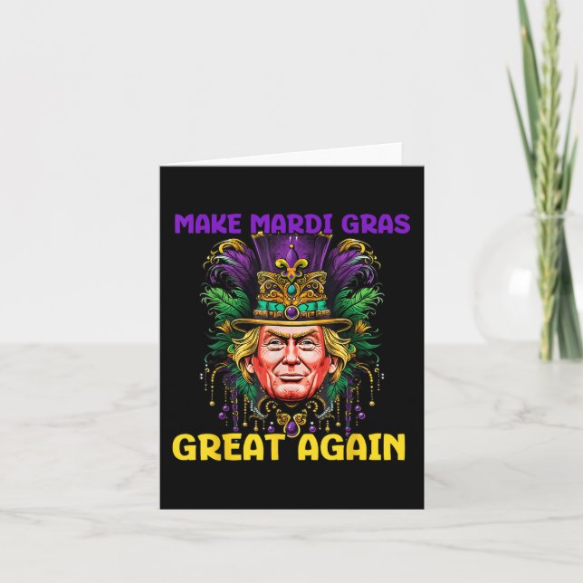 Tarjeta Mardi Gras Trump 2025 Divertido hace grande al Mar (Anverso)