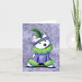 Tarjeta Mardi Gras Westie Terrier