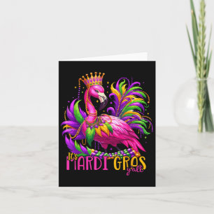 Tarjeta Mardi Gras Yall Mardi Gras Fiesta Flamingo