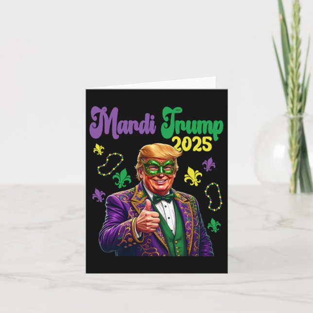 Tarjeta Mardi Trump 2025 Divertido Mardi Gras  (Anverso)