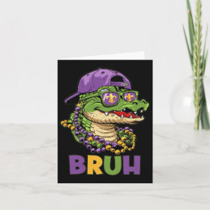 Tarjeta Mardigator Alligator Bruh Mardi Gras Costume a los