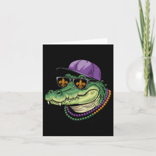 Tarjeta Mardigator Alligator Bruh Mardi Gras Costume a los