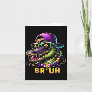 Tarjeta Mardigator Alligator Bruh Mardi Gras Costume a los
